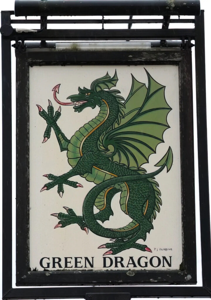 History of logos green dragon pub
