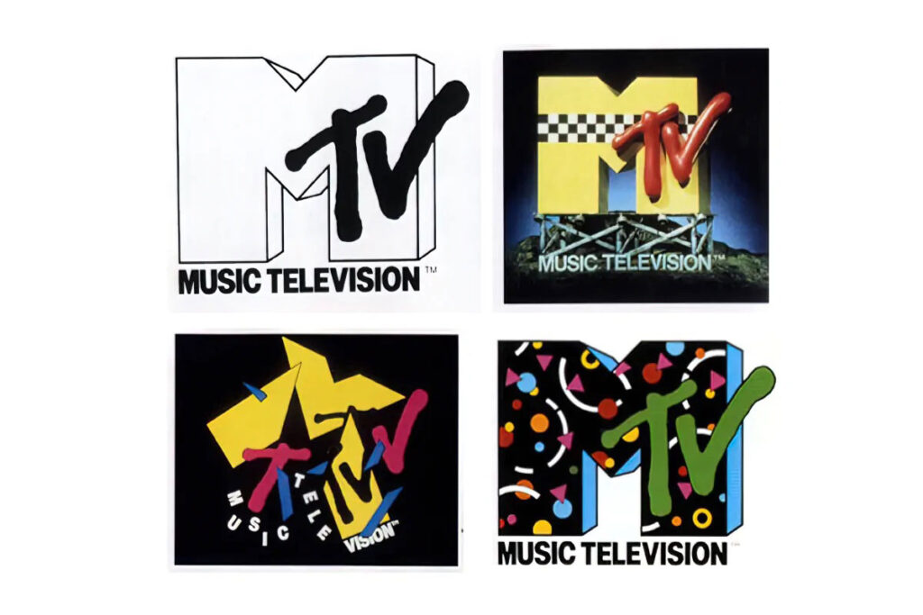 Iterations of MTVs logo