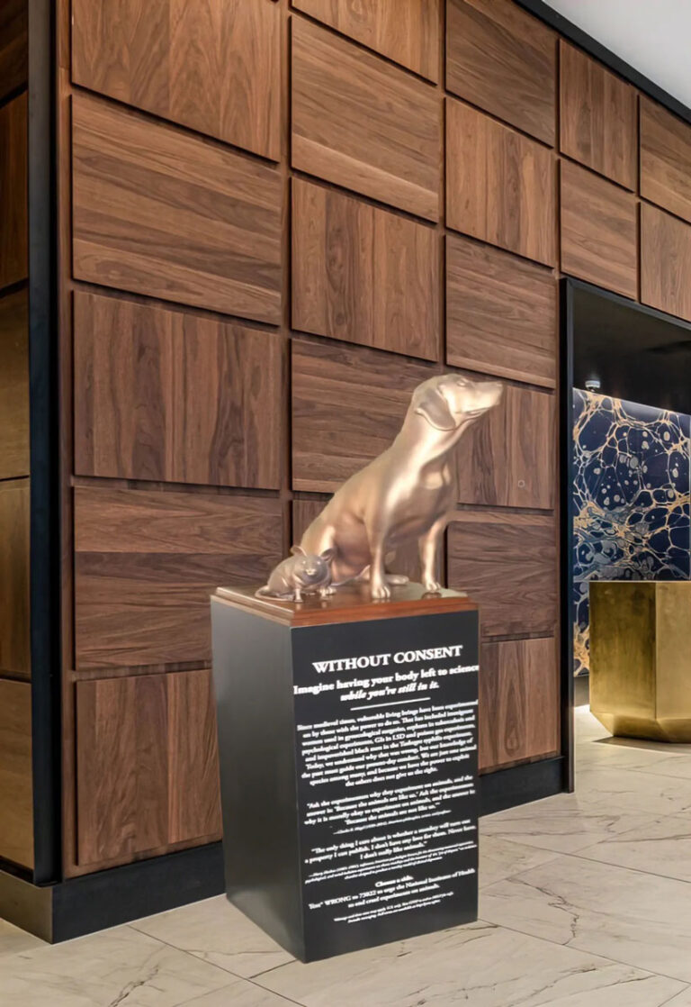 3D statues of a dog and rat sculpture for PETA