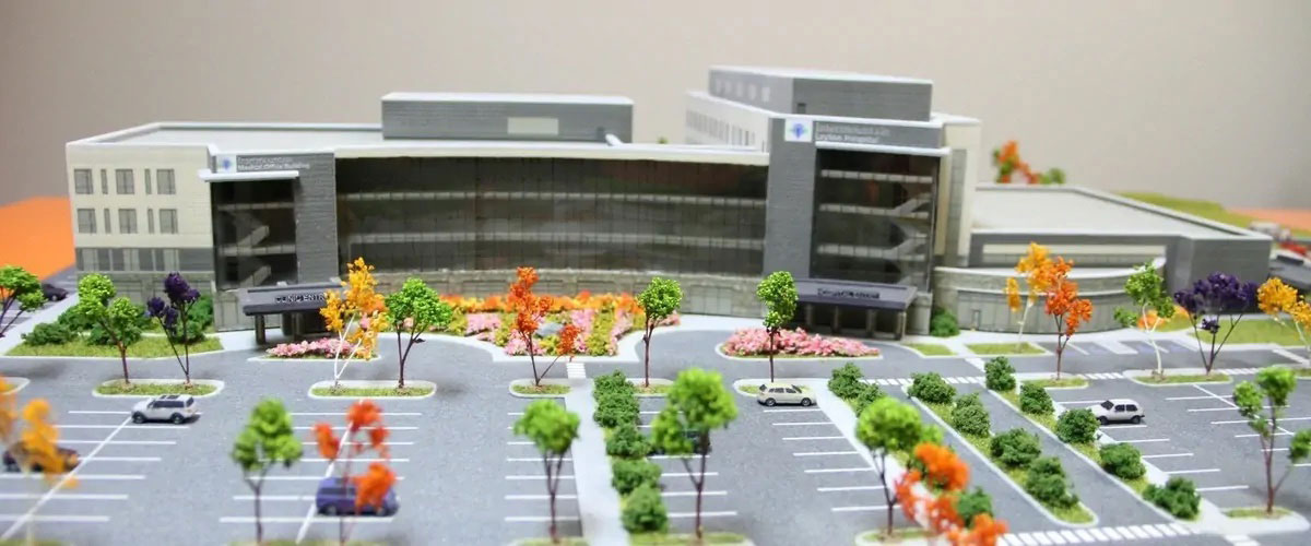 Commercial architectural model of Intermountain Health Care building