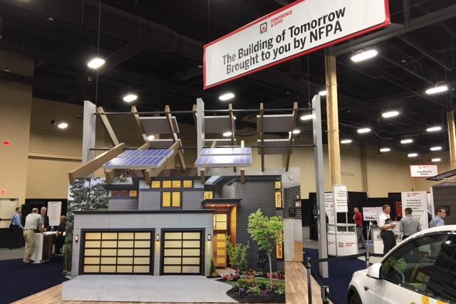 Trade show booth for a solar powered house