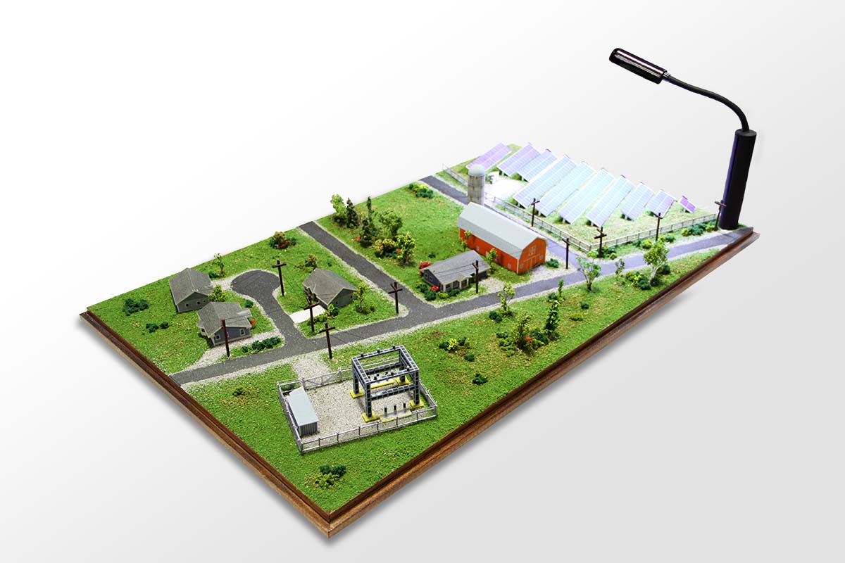 Architectural model of solar farm