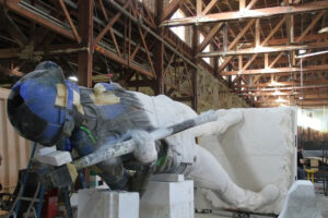 Largest 3D Printed Statue in the World getting the base coat