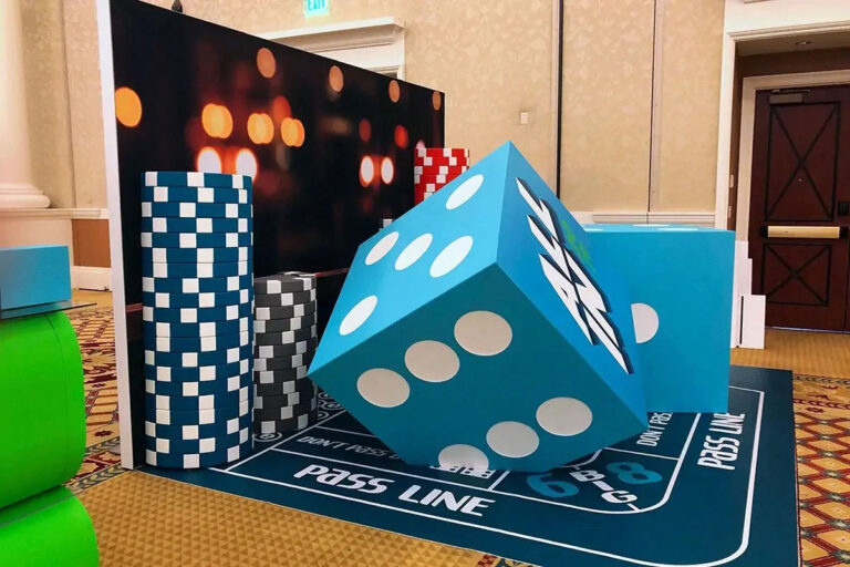 Trade show model of oversized dice
