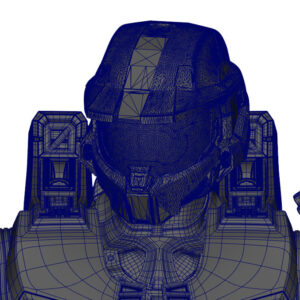 Wire fram closeup Halo Master Chief