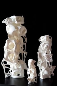 3d art white abstract sculptures