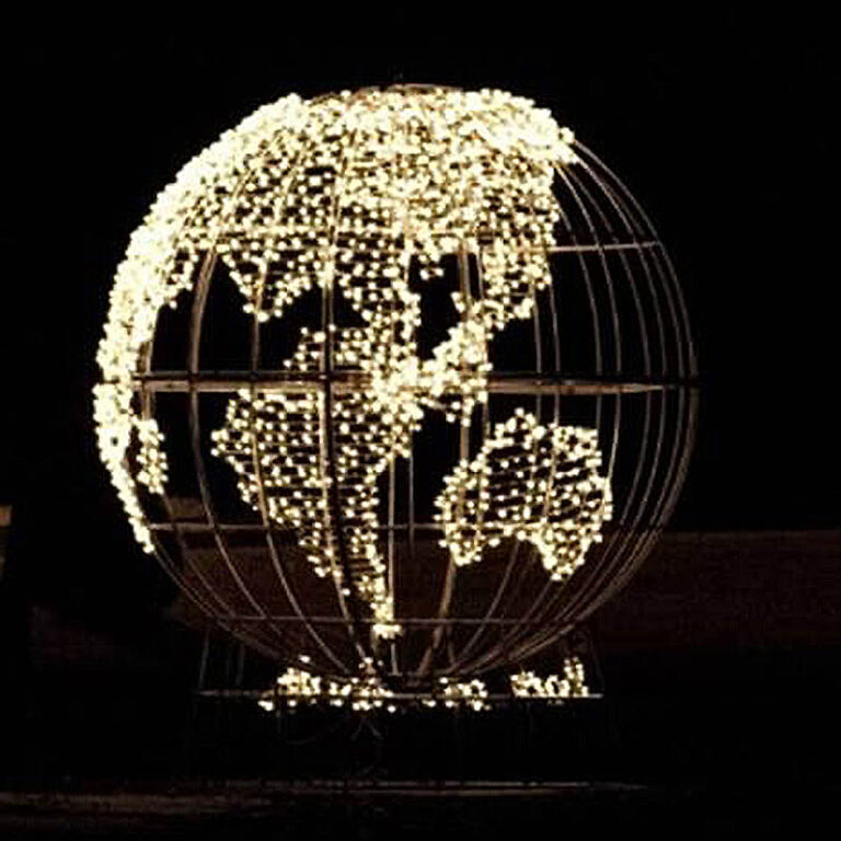 3d art of a wireframe earth with lights