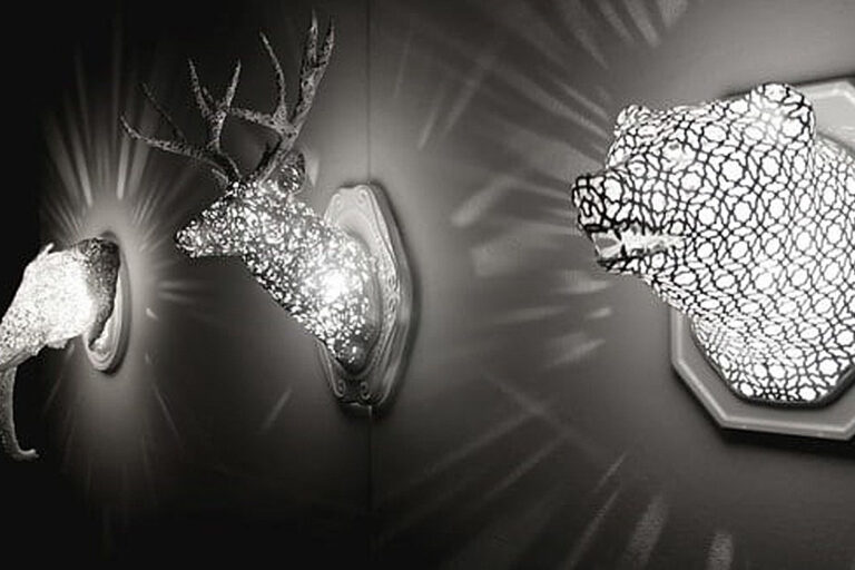 3d art of lighted animal trophies