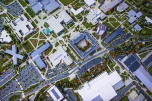 A massive 3D diorama model of the Brigham Young University campus in the Gordon B. Hinckley Alumni and Visitors Center in Provo