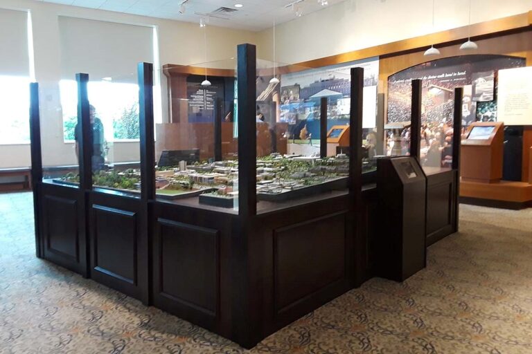 A massive 3D diorama model of the Brigham Young University campus in the Gordon B. Hinckley Alumni and Visitors Center in Provo