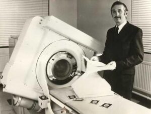 Godfrey Hounsfield with CT Scanner