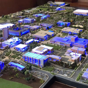 BYU highly-detailed campus diorama scaled model with LED lights