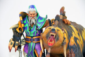 Video Game model of a character and bear from Dota 2