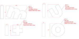 2D Size and Spec Proof of Foam Letters