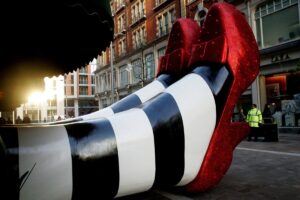 Giant Ruby Shoes Display at Harrods in London
