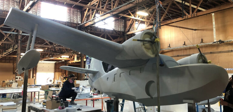 Grumman Goose Seaplane primed and ready for paint