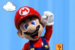 3D cartoon model of Mario from Super Mario by WhiteClouds closeup