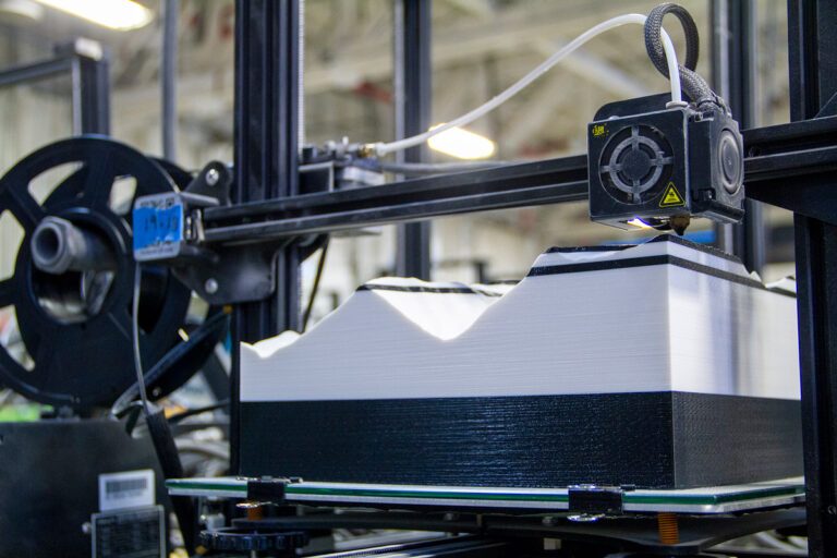 3D Printer printing a Topography model