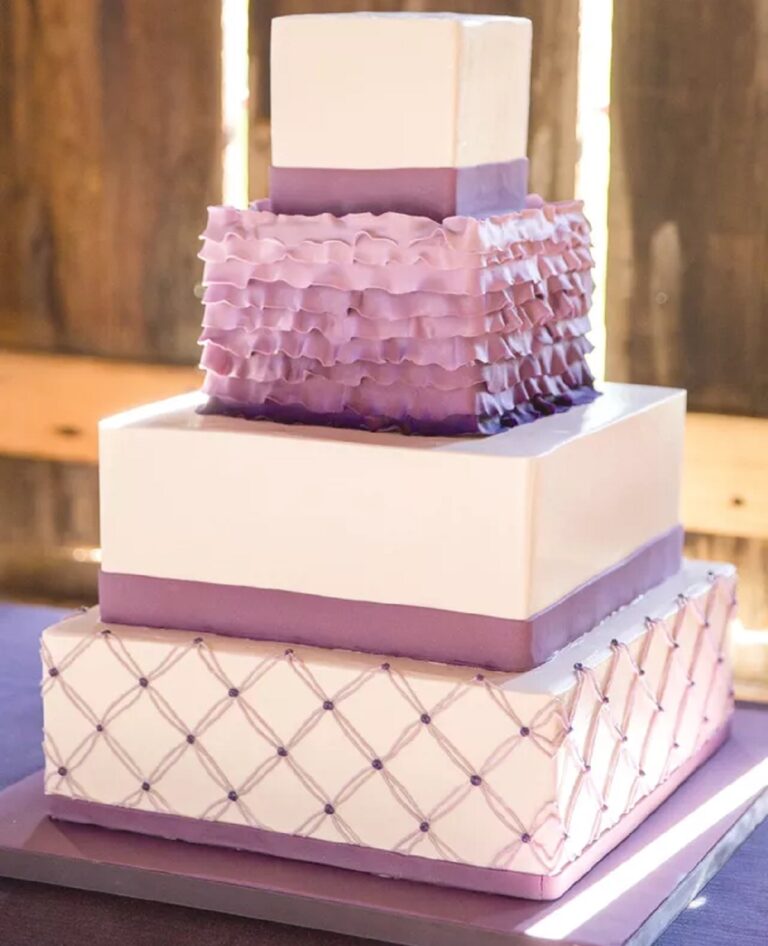 4 Tier square cake dummy with frosting