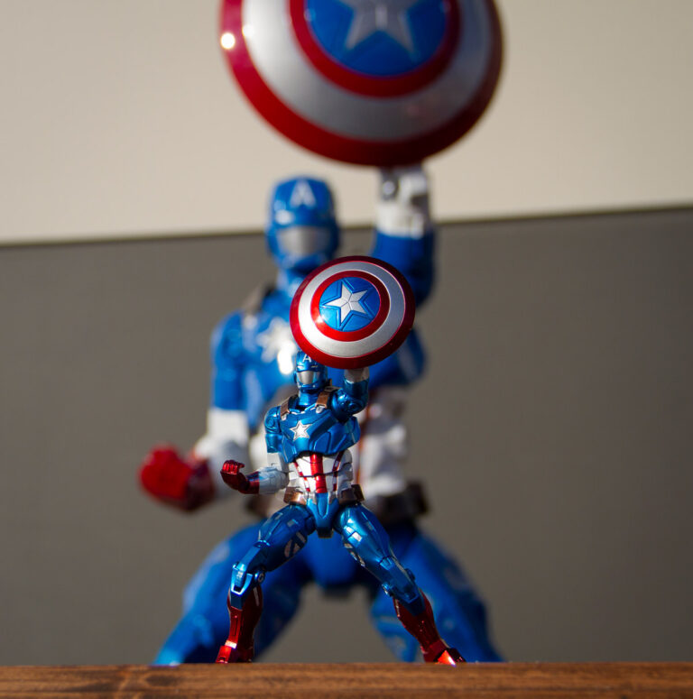 Captain America Ironman 3D Printed Statue with Toy Comparison