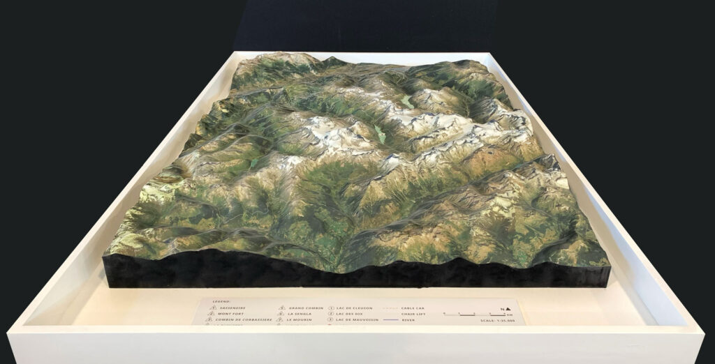 Switzerland hotel resort 3D topographical wall map