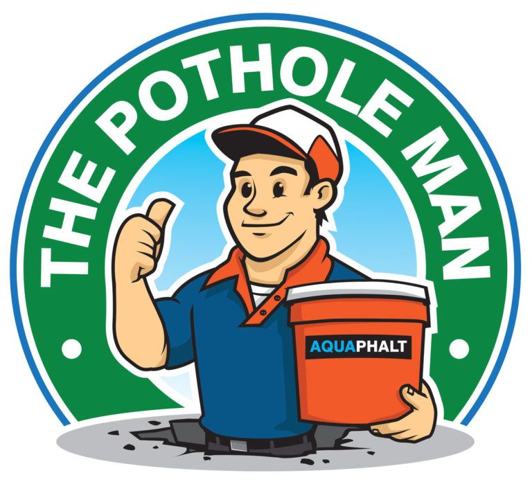 Pothole Man 3D Character Mascot Statue Logo