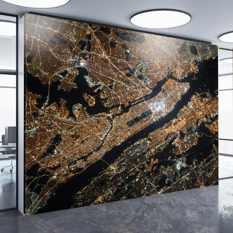 Custom Large Map Office Wall Decor