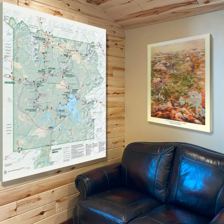 2D Map Canvas Prints