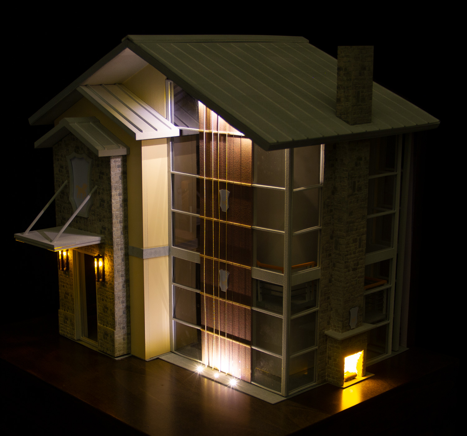 Architectural Model Lighted with Cutaway Interior