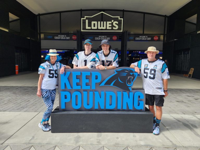 Keep Pounding large 3D Logo display for Carolina Panther's NFL stadium.