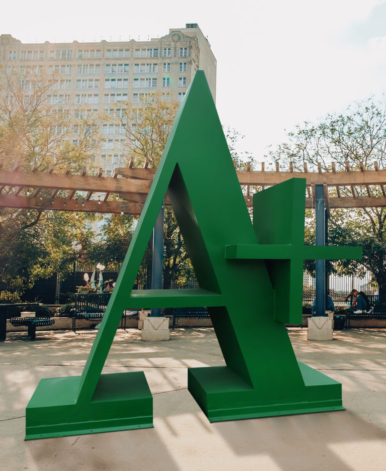 Metal Letter Logo for apartment courtyard