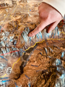 3D topography model closeup. Extreme elevation.