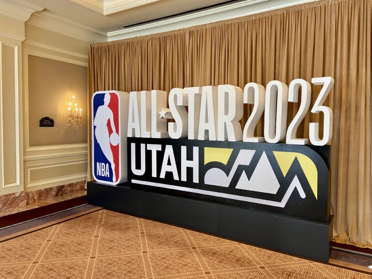 2023 NBA All Star event in SLC, Utah. This large Logo was displayed in the Grand American Hotel during the event.