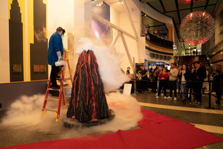Erupting Volcano Foam Model at the Liberty Science Center in New Jersey