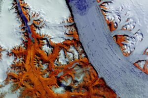 Satellite-Maps-Peterman Glacier in Greenland