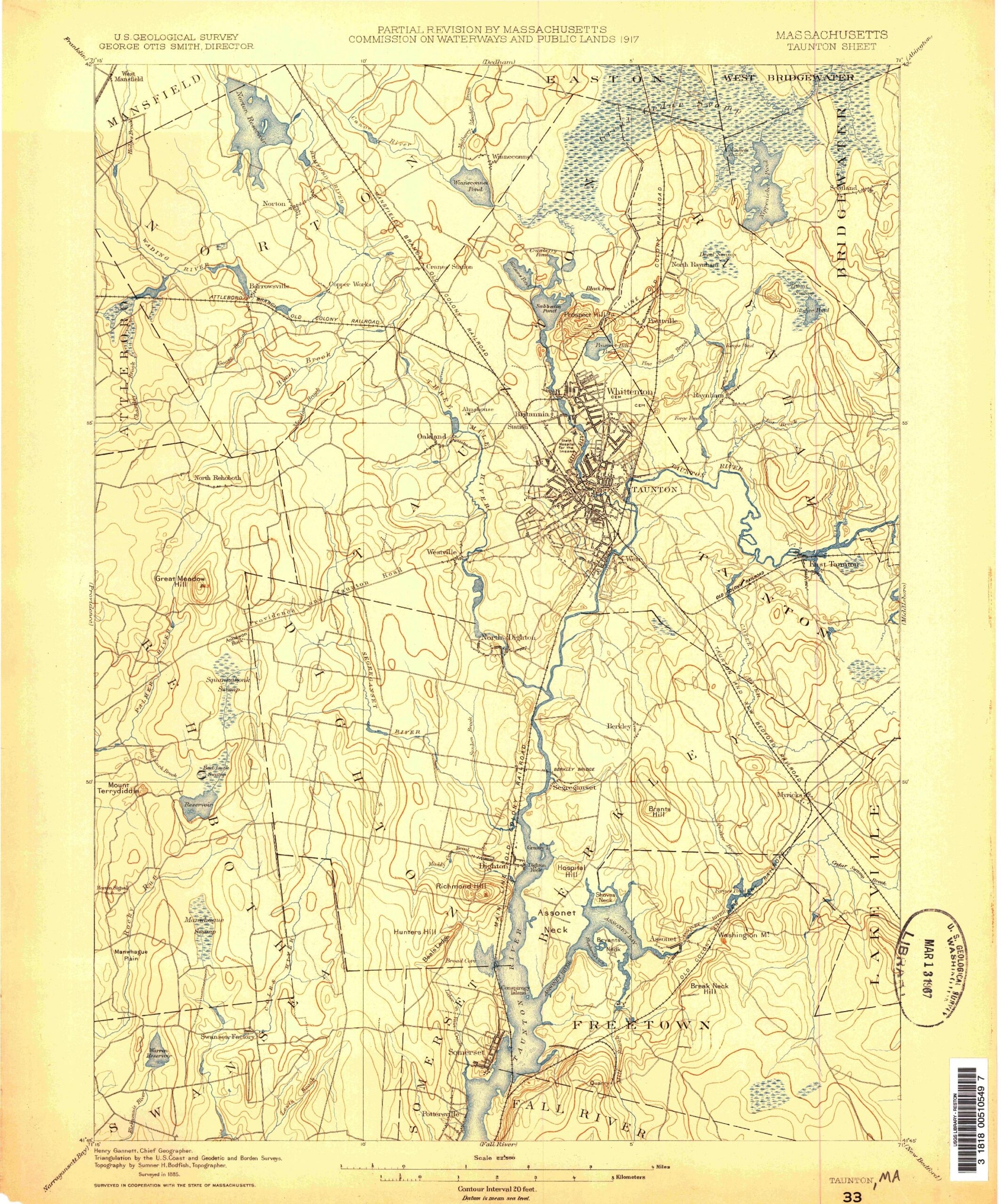 Dighton Massachusetts 1884-USGS Topographic Map