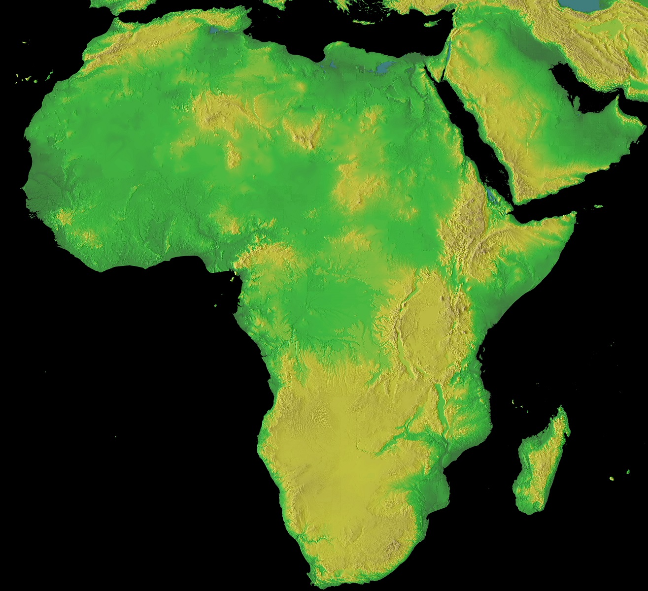 Elevation Maps Africa