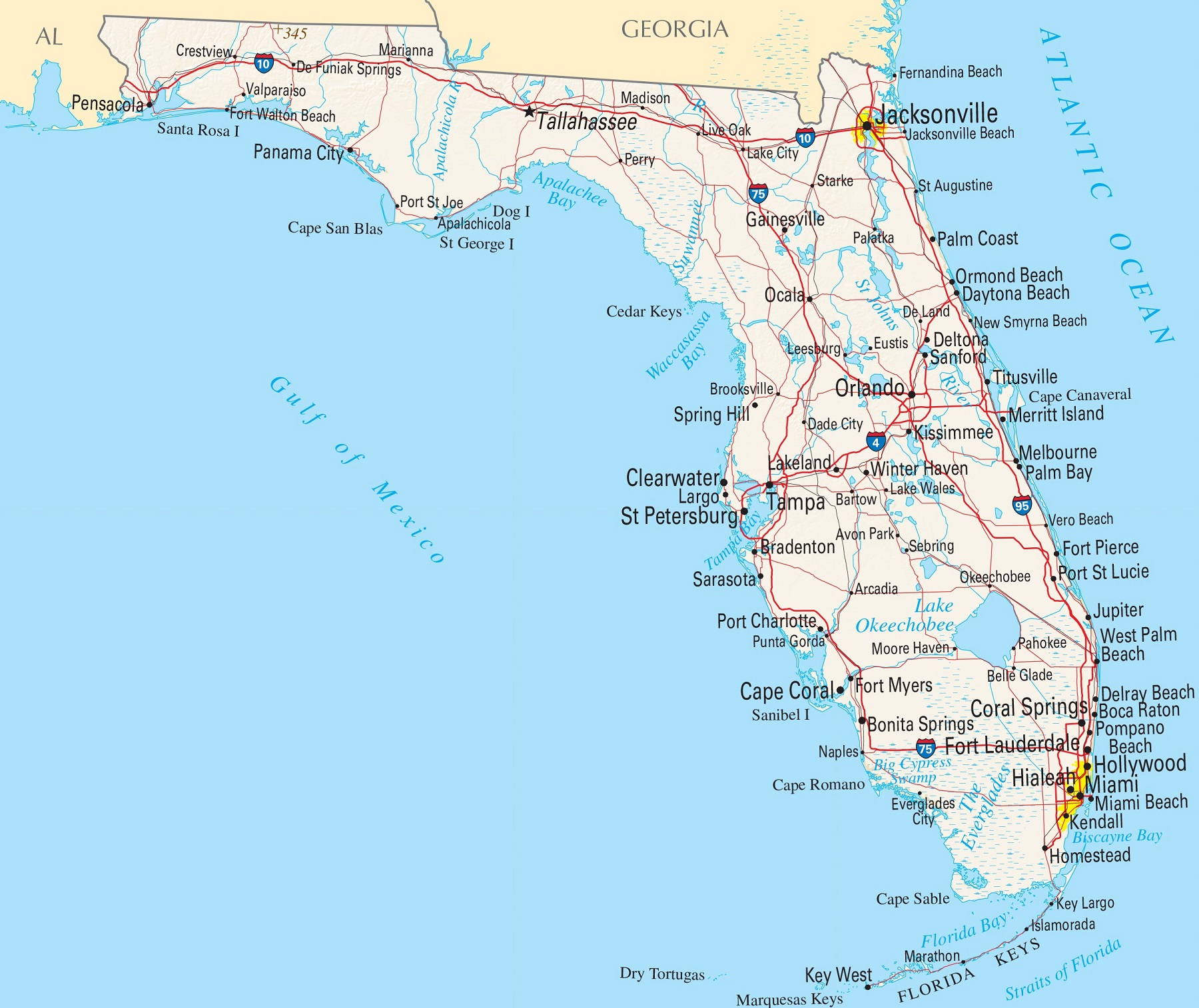 Florida Maps-Cities