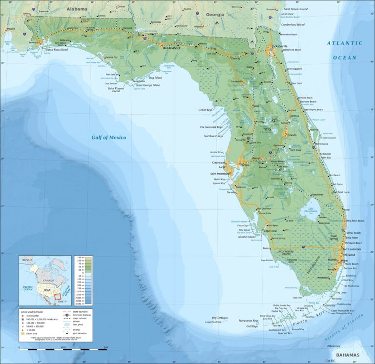 Florida Maps-Physical Map