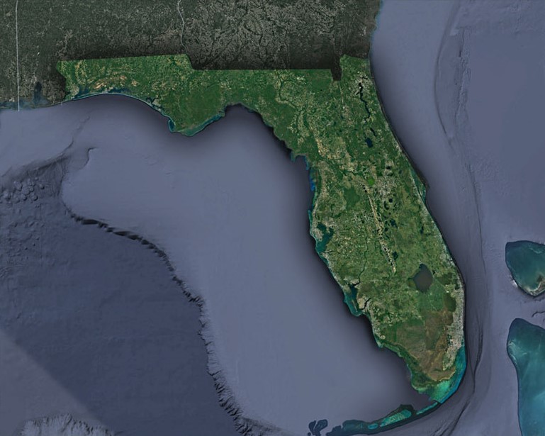 Florida Satellite Maps-State Embedded