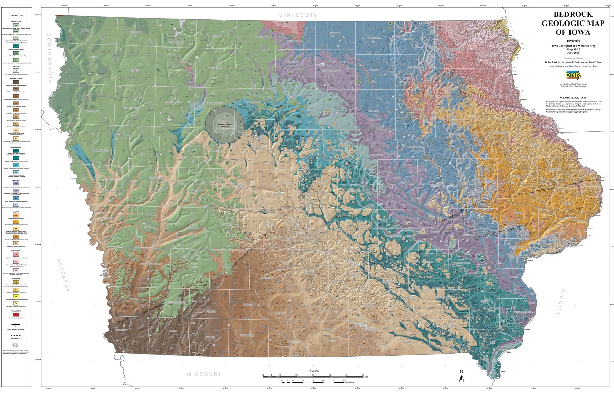 Geologic Bedrock Map Iowa