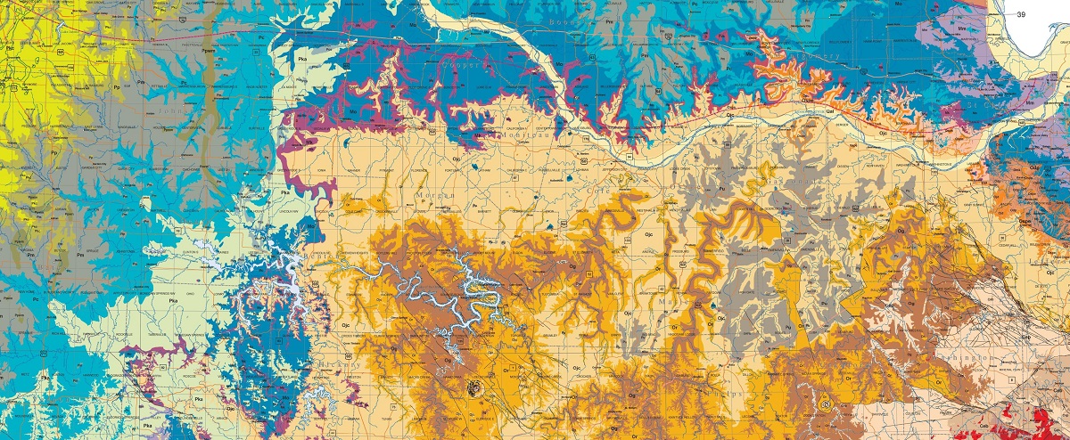 a Geologic map of the environs of the gold deposits and