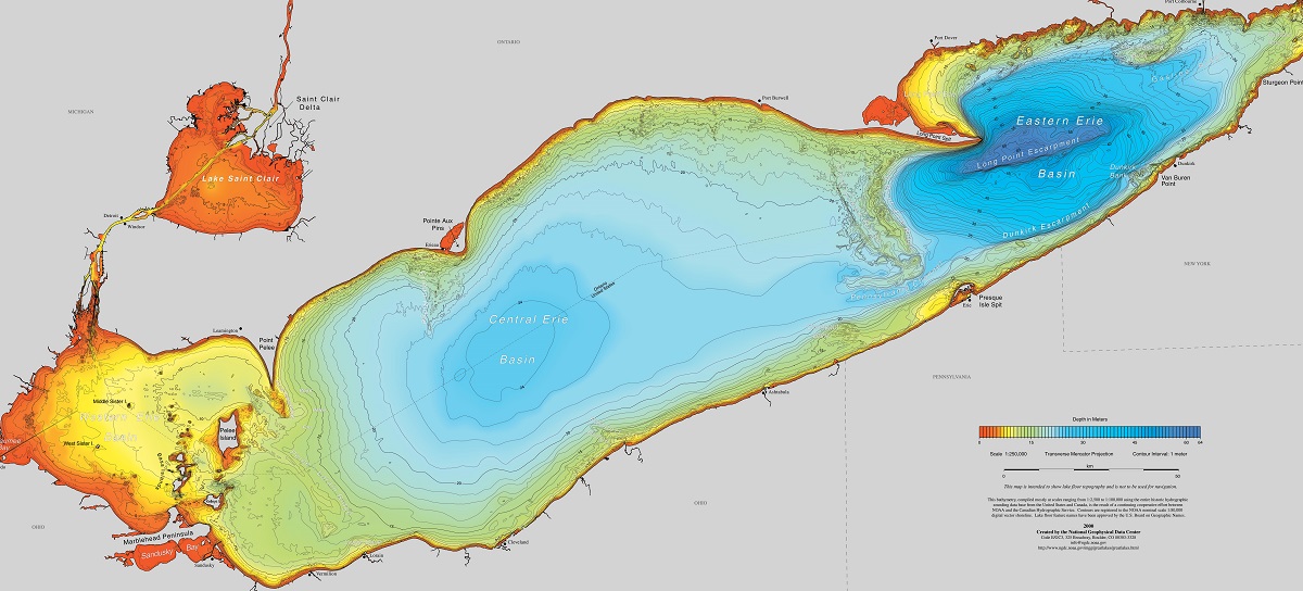 Lake Erie-Bathymetric Maps