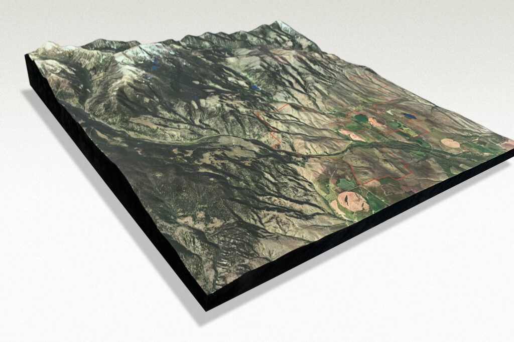 Montana ranch watershed topographical map