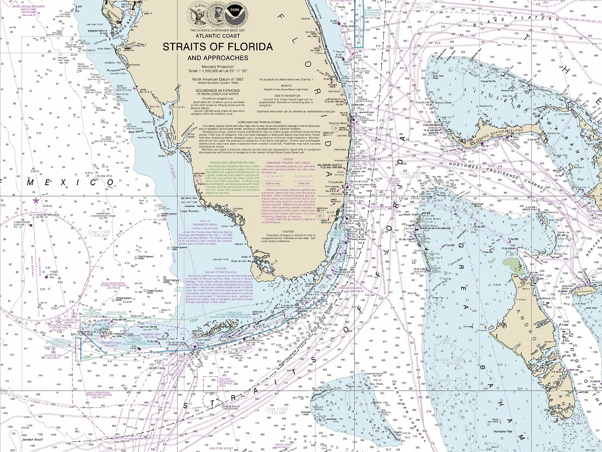 Nautical Maps-Sailing Chart-Straits of Florida