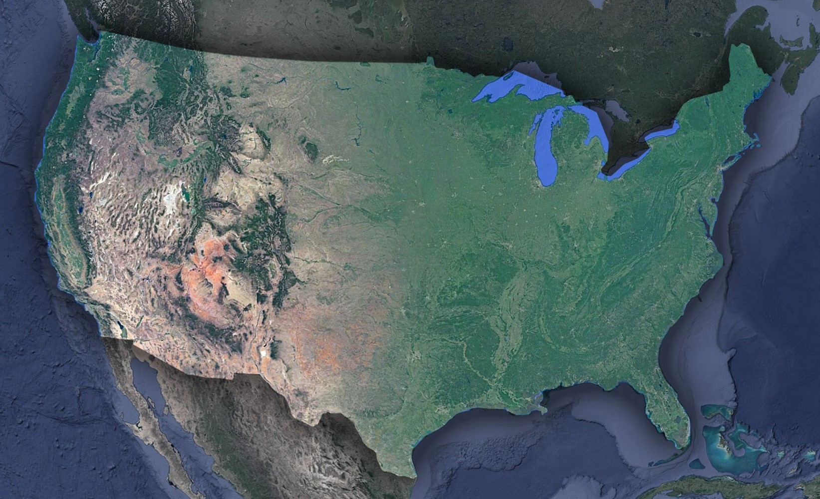 Satellite Map-USA