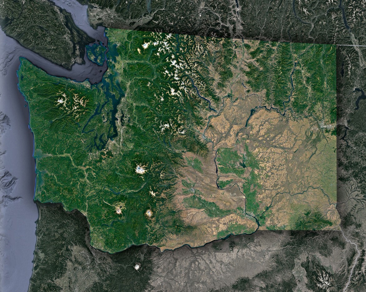 Satellite Map-Washington