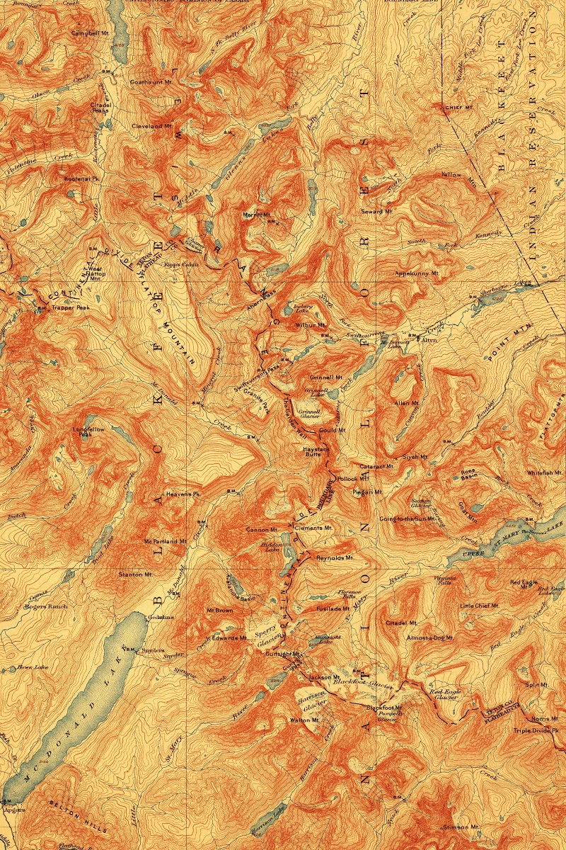 USGS Historical Maps - Glacier National Park Montana 1904 