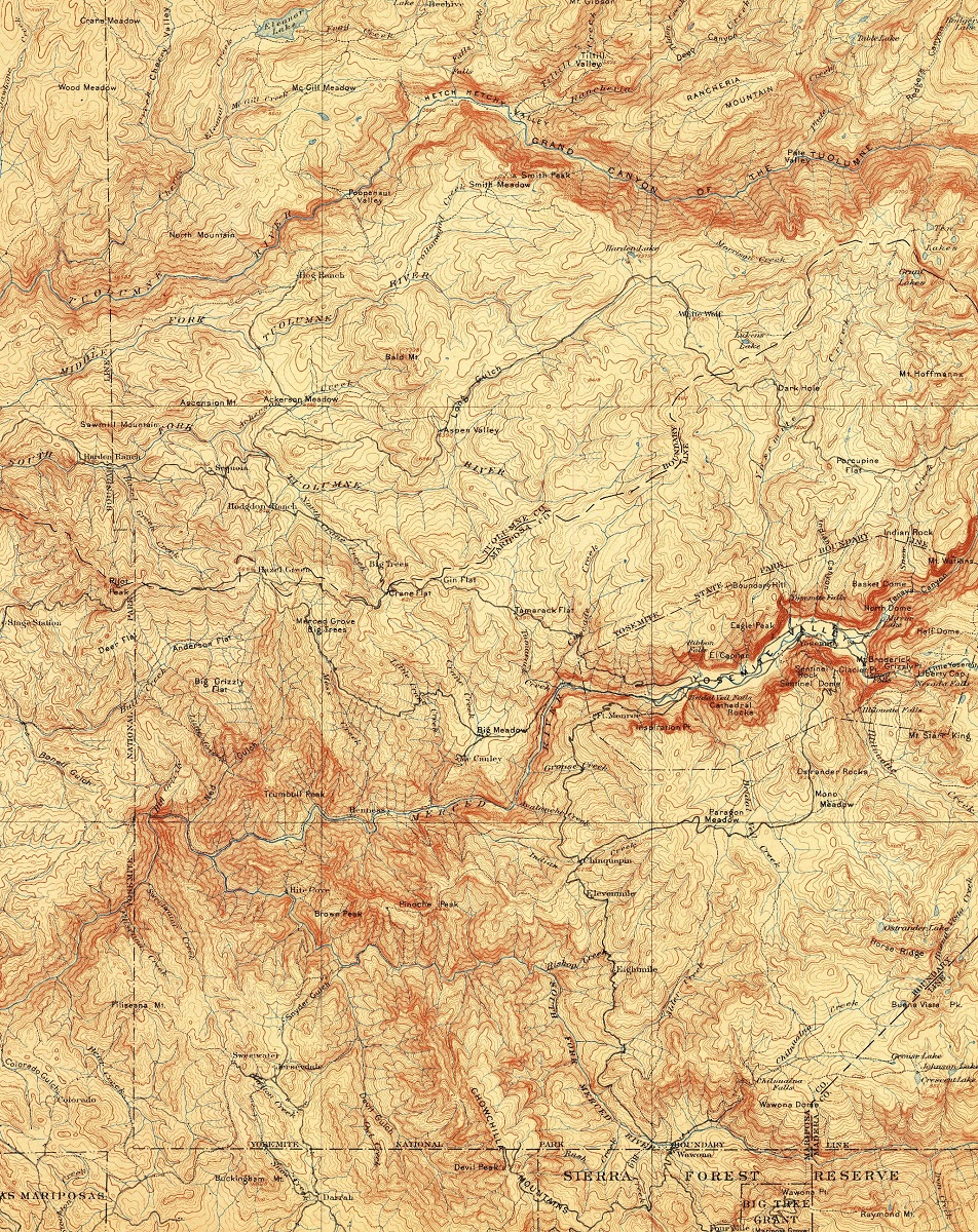USGS Historical Maps - Yosemite National Park 1900