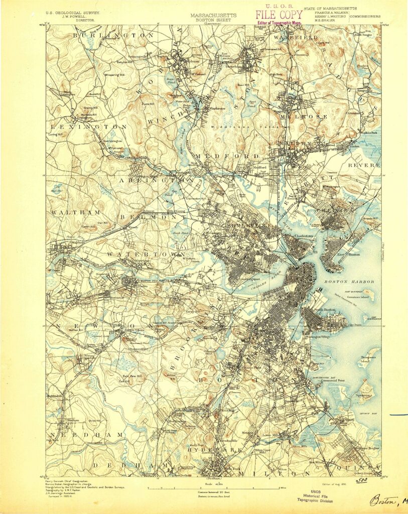 Historical Topographic Map Collection - USGS Boston Massachussetts 1893